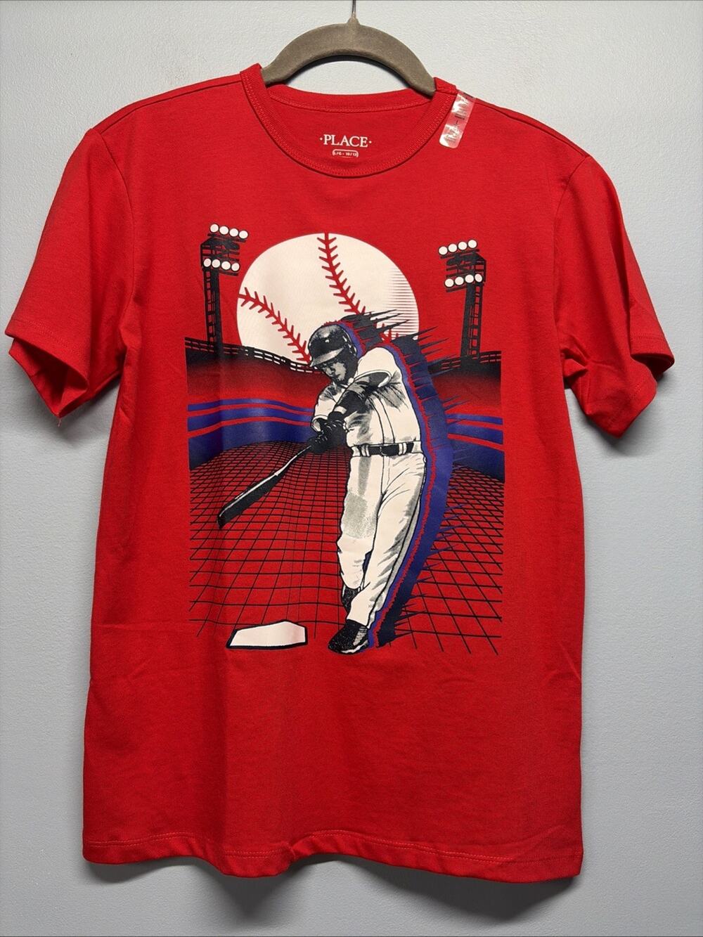 NEW The Childrens Place - Boy’s Red Baseball T-Shirt - Sz Large (10/12)